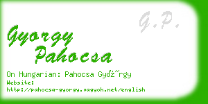 gyorgy pahocsa business card